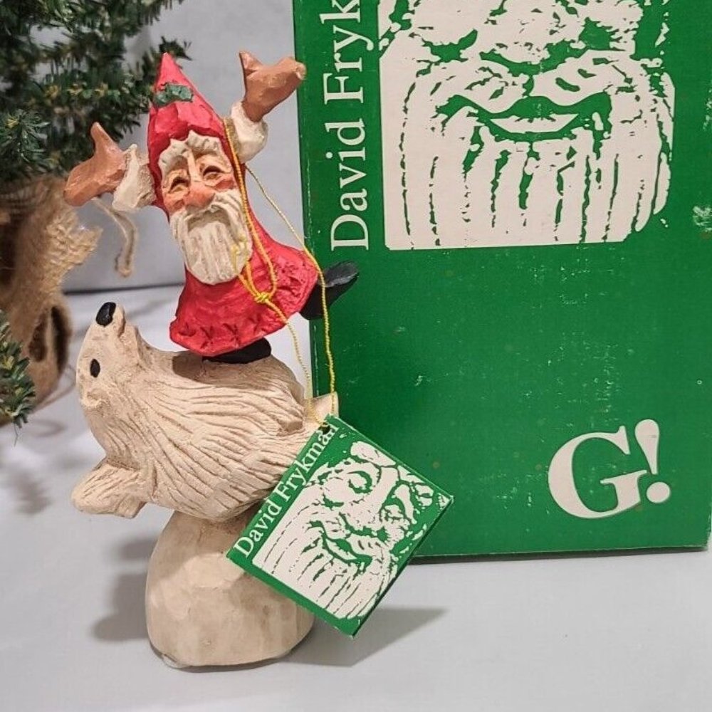 David Frykman Oh The Joy Santa Polar Bear Figurine Vintage Christmas 1994